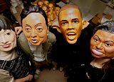 Obama Masks in Japan